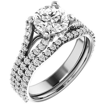 Round Split Shank Moissanite Engagement Ring