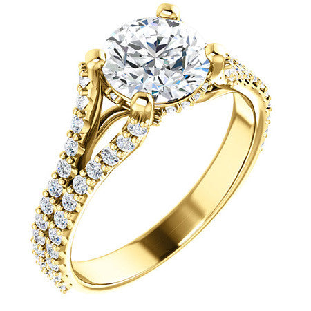 Round Split Shank Moissanite Engagement Ring
