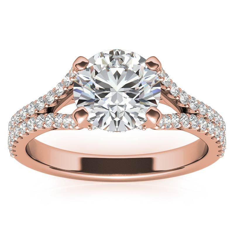 Round Split Shank Moissanite Engagement Ring