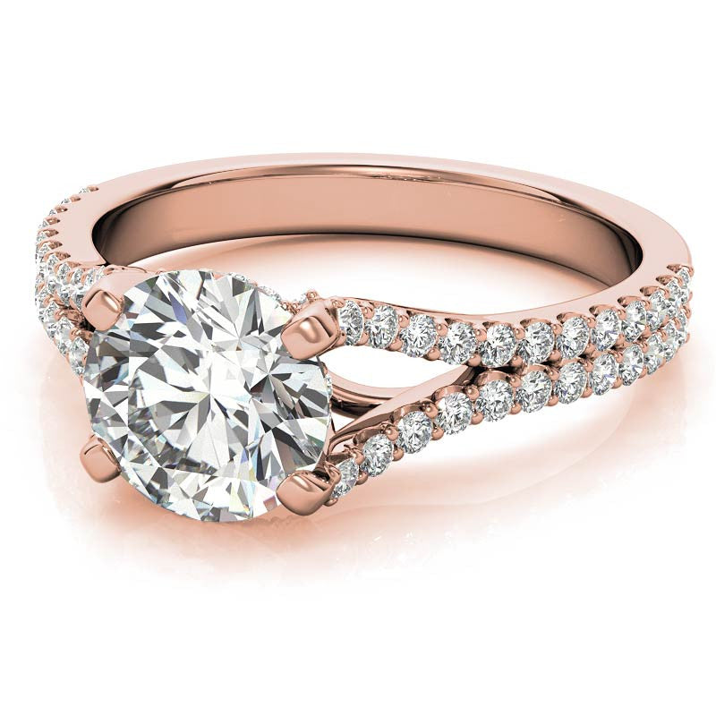 Round Split Shank Moissanite Engagement Ring