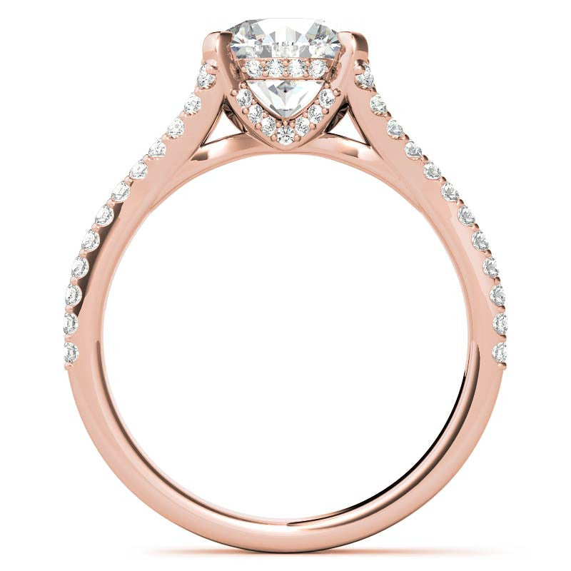 Round Split Shank Moissanite Engagement Ring