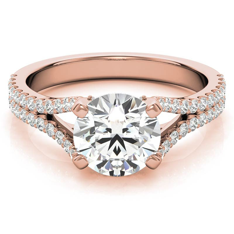 Round Split Shank Moissanite Engagement Ring