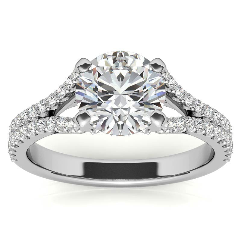 Round Split Shank Moissanite Engagement Ring