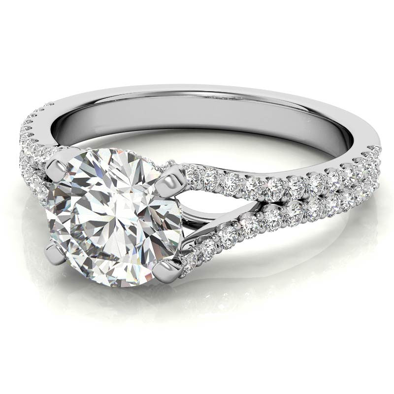 Round Split Shank Moissanite Engagement Ring