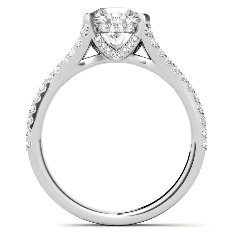 Round Split Shank Moissanite Engagement Ring