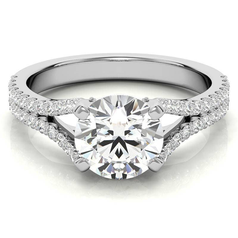 Round Split Shank Moissanite Engagement Ring