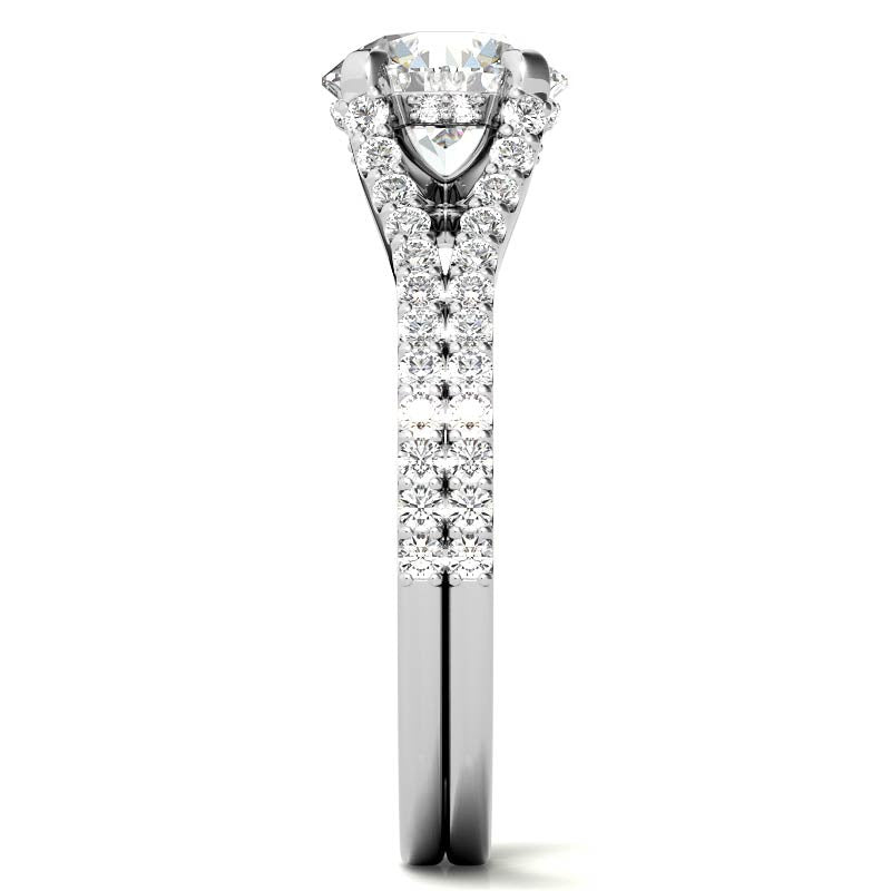 Round Split Shank Moissanite Engagement Ring