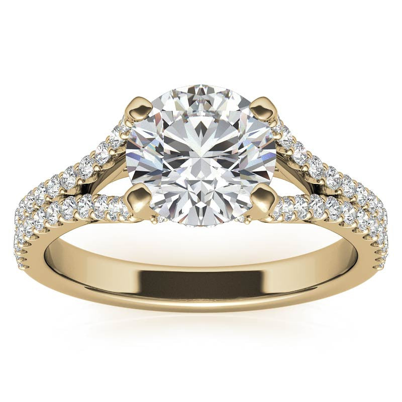 Round Split Shank Moissanite Engagement Ring