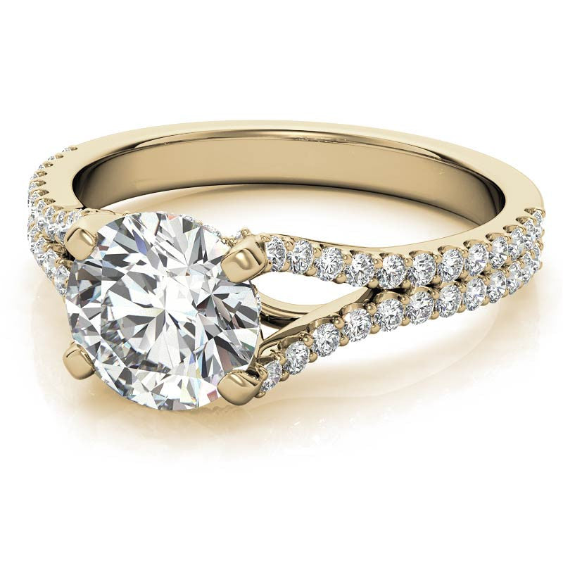 Round Split Shank Moissanite Engagement Ring