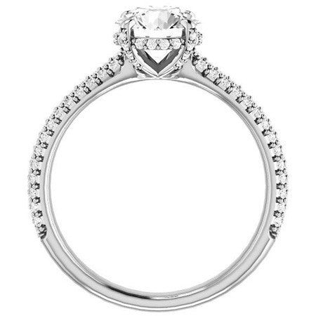 Round Pave Style Moissanite Engagement Ring