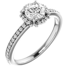 Round Halo Moissanite Engagement Ring