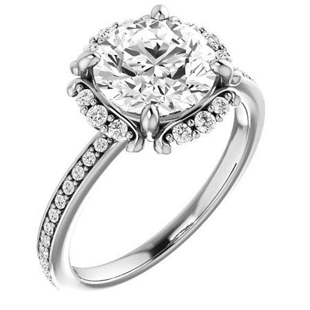 Round Halo Moissanite Engagement Ring