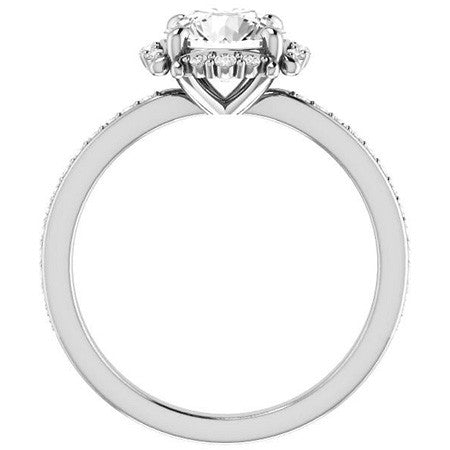 Round Halo Moissanite Engagement Ring