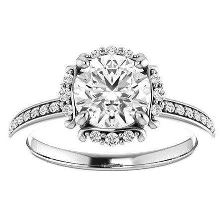 Round Halo Moissanite Engagement Ring