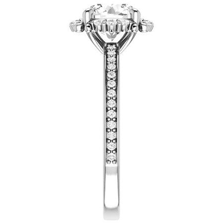 Round Halo Moissanite Engagement Ring