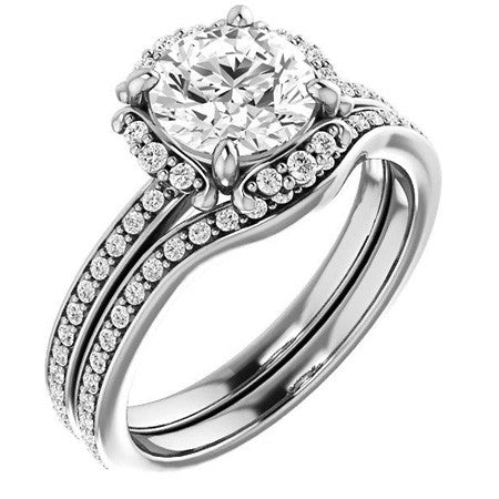 Round Halo Moissanite Engagement Ring