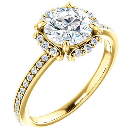 Round Halo Moissanite Engagement Ring
