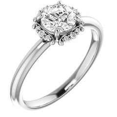 Round Halo Moissanite Engagement Ring