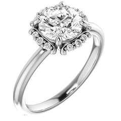 Round Halo Moissanite Engagement Ring