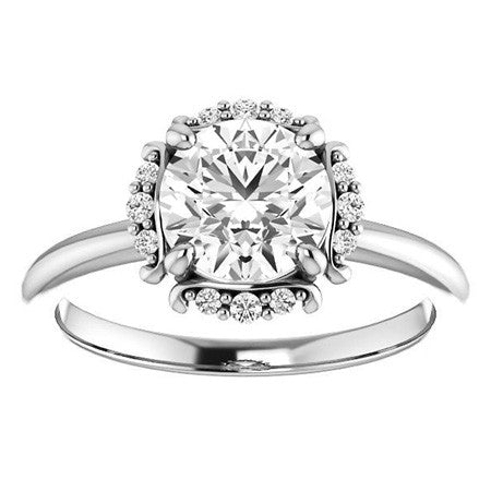 Round Halo Moissanite Engagement Ring