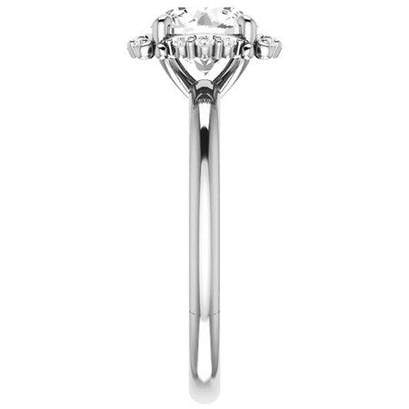 Round Halo Moissanite Engagement Ring