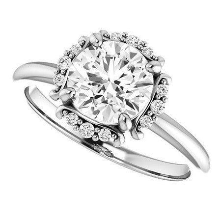 Round Halo Moissanite Engagement Ring