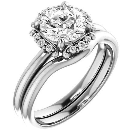 Round Halo Moissanite Engagement Ring