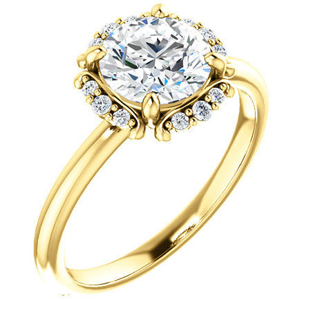 Round Halo Moissanite Engagement Ring
