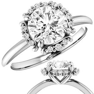 Round Halo Moissanite Engagement Ring