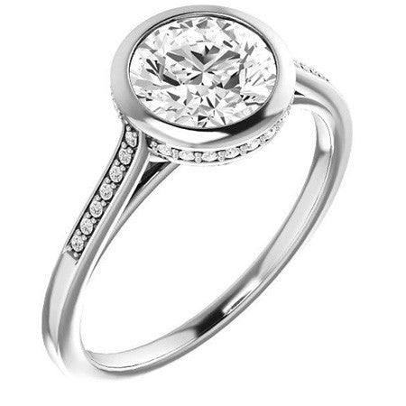 Round Petite Bezel Moissanite Engagement Ring