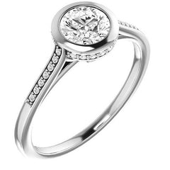 Round Petite Bezel Moissanite Engagement Ring