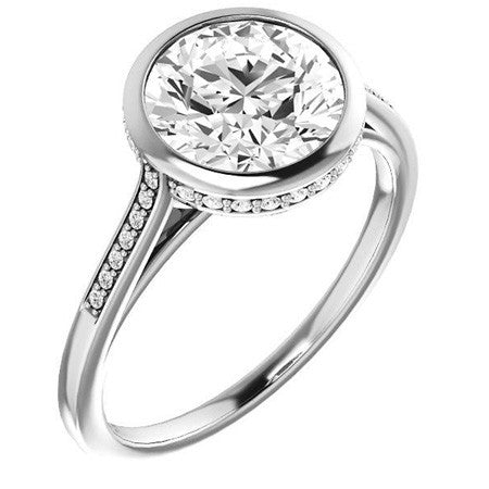 Round Petite Bezel Moissanite Engagement Ring