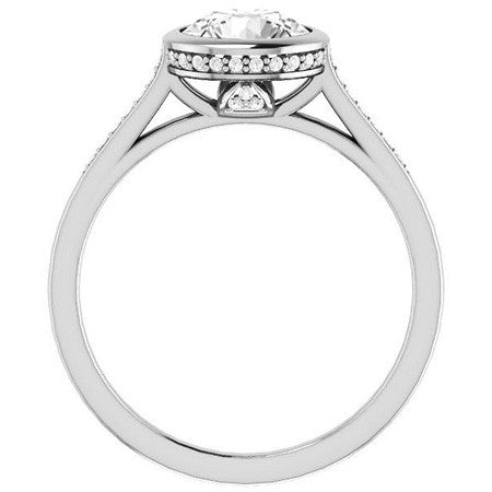 Round Petite Bezel Moissanite Engagement Ring