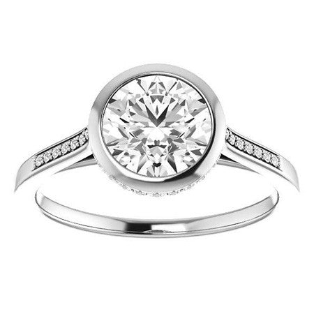 Round Petite Bezel Moissanite Engagement Ring