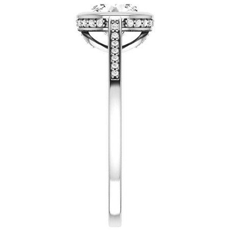 Round Petite Bezel Moissanite Engagement Ring