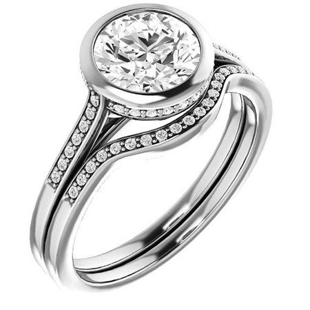 Round Petite Bezel Moissanite Engagement Ring