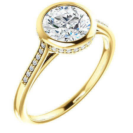 Round Petite Bezel Moissanite Engagement Ring