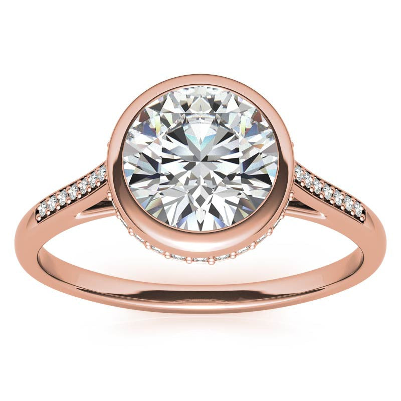Round Petite Bezel Moissanite Engagement Ring