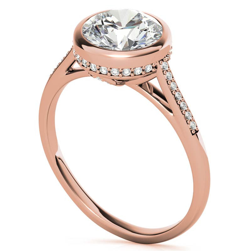 Round Petite Bezel Moissanite Engagement Ring