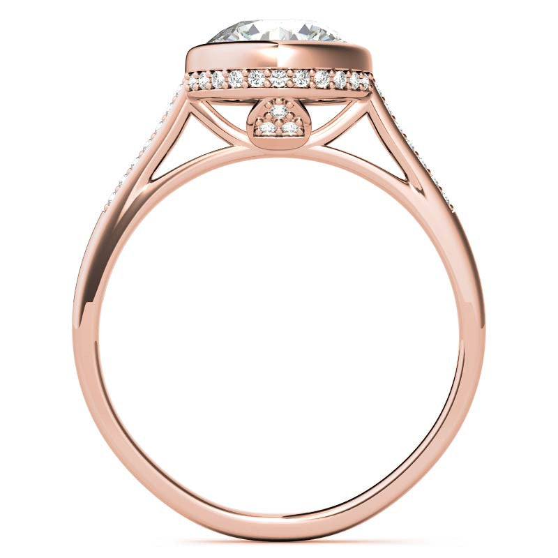 Round Petite Bezel Moissanite Engagement Ring