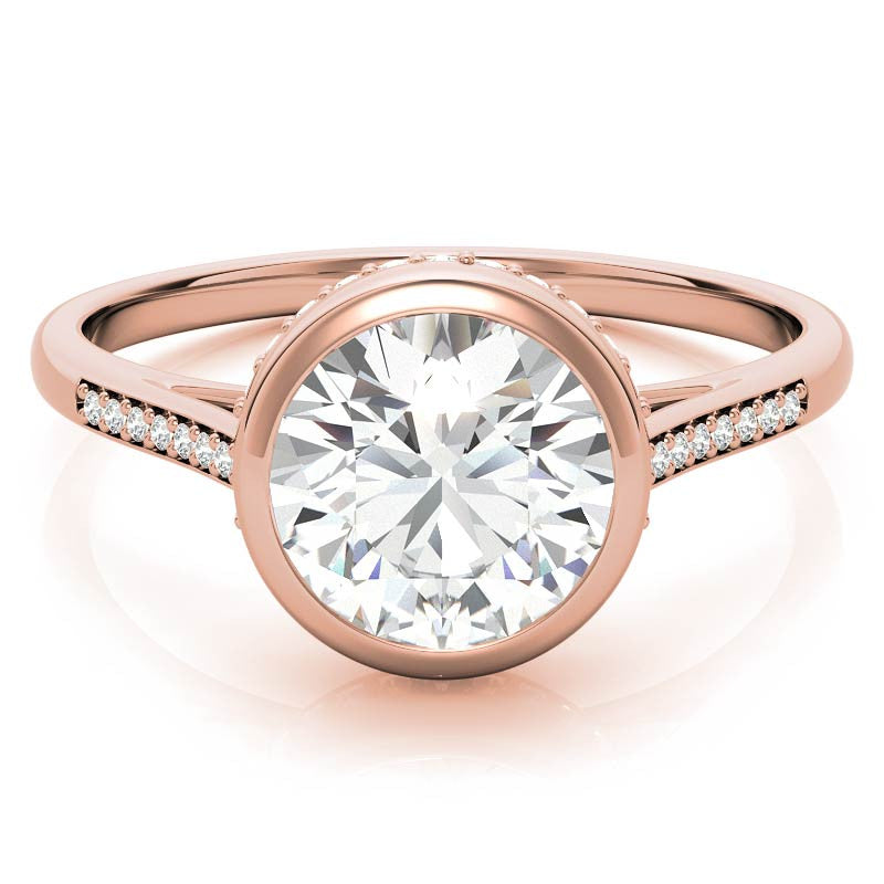 Round Petite Bezel Moissanite Engagement Ring