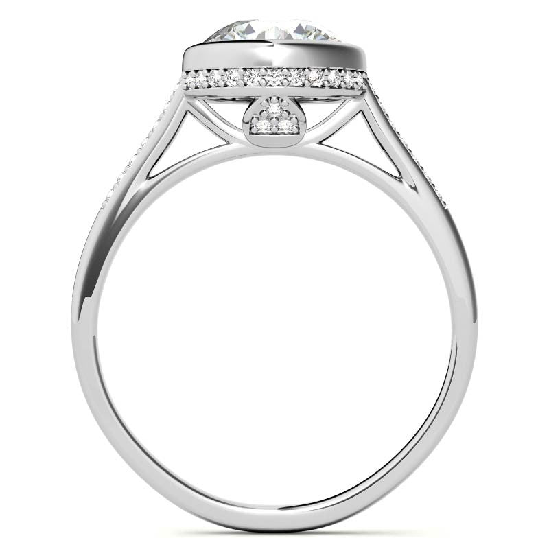 Round Petite Bezel Moissanite Engagement Ring