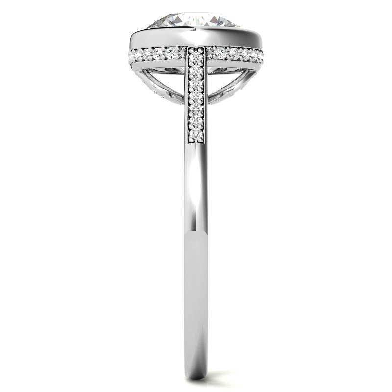 Round Petite Bezel Moissanite Engagement Ring
