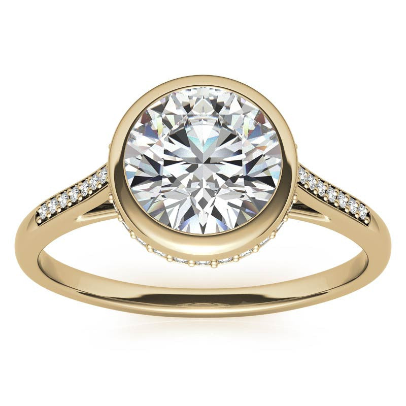 Round Petite Bezel Moissanite Engagement Ring