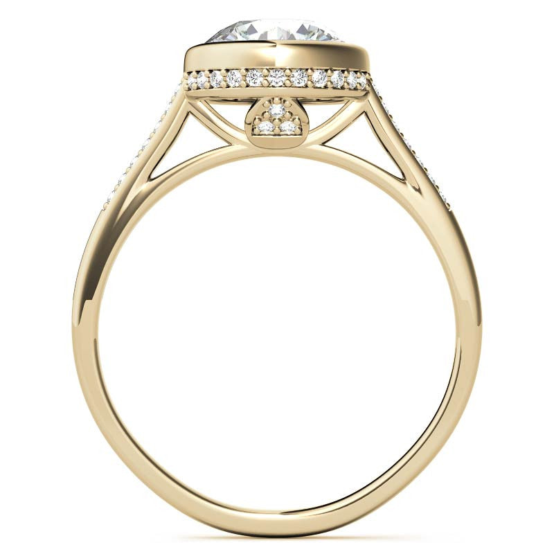 Round Petite Bezel Moissanite Engagement Ring