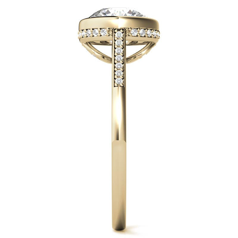 Round Petite Bezel Moissanite Engagement Ring