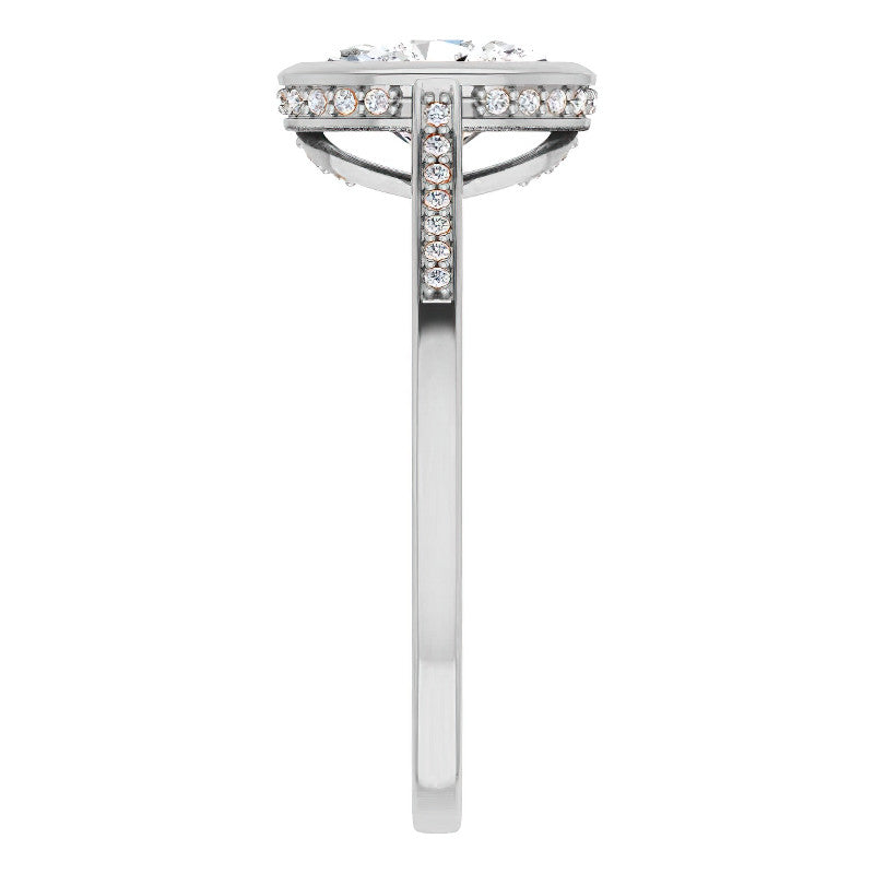 Oval Moissanite Petite Bezel Engagement Ring