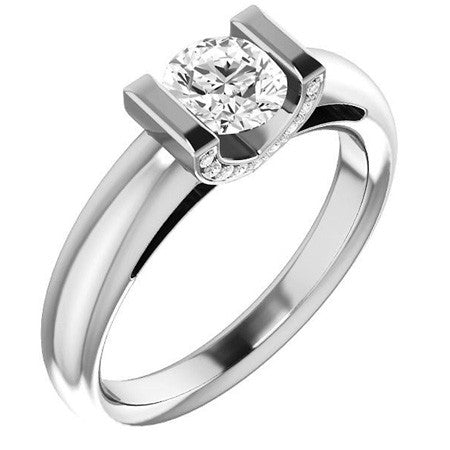 Round Modern Moissanite Engagement Ring