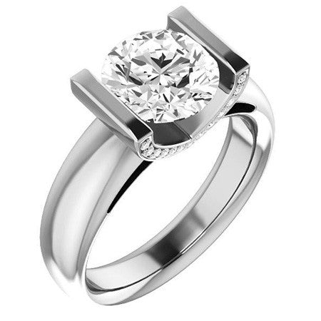 Round Modern Moissanite Engagement Ring