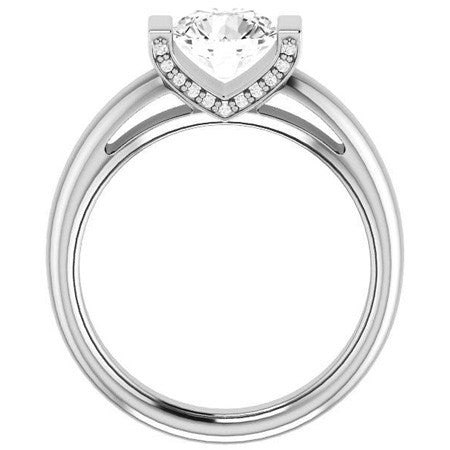 Round Modern Moissanite Engagement Ring